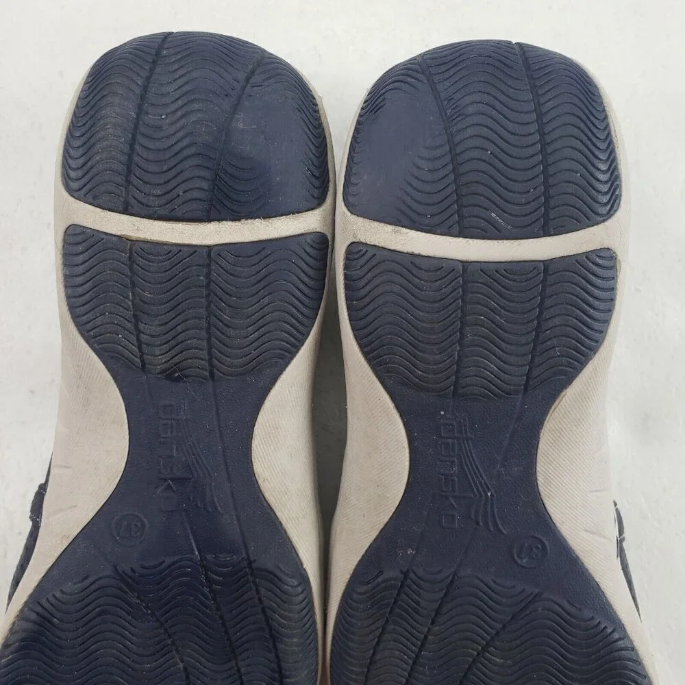 Dansko Halle Suede Slip On Shoe Womens 6.5 7 37 Blue Perforated Comfort Flat